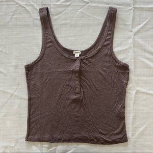 Heather Purple Henley Tank by Garage